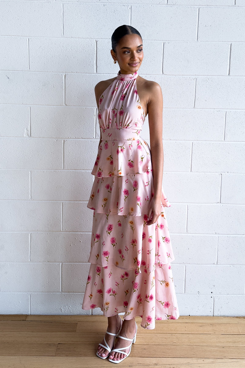 Anna Floral Maxi Dress - Pink