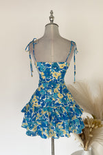 Annabell Floral Mini Dress - Blue