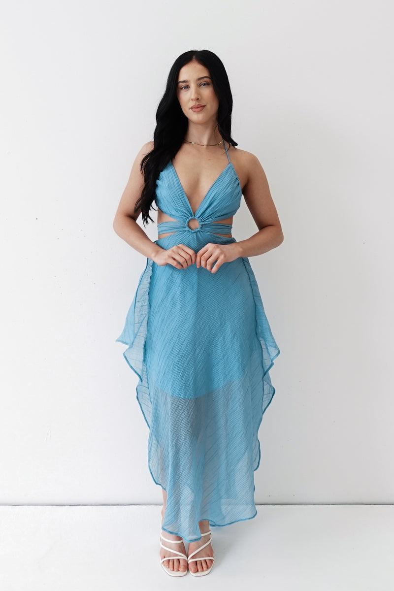 Ishara Midi Dress - Blue