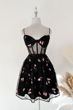 Lover Floral Mini Dress - Black