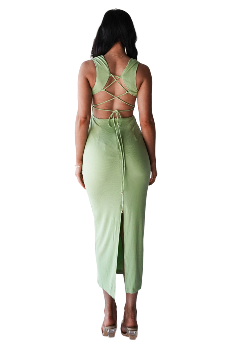 Aurora Midi Dress - Matcha