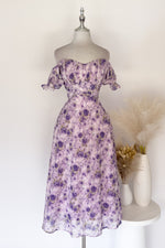 Belinda Floral Midi Dress - Lilac