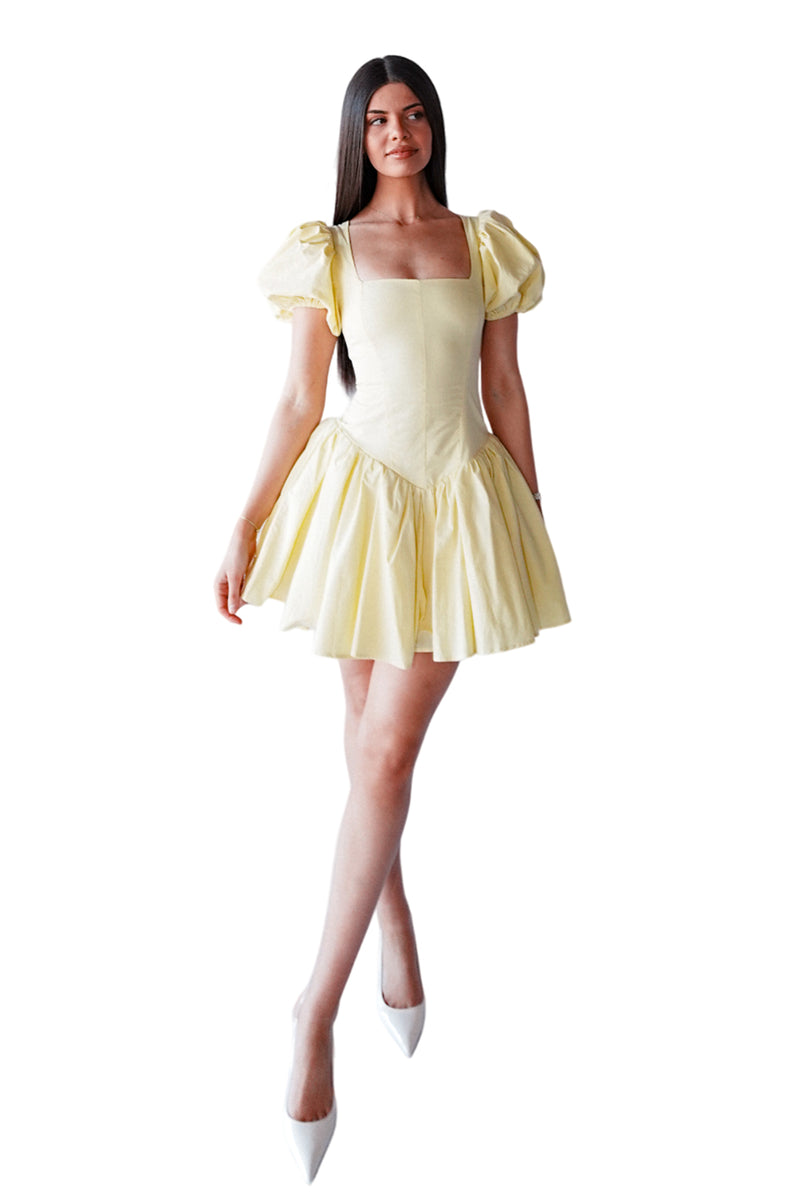 Annie Mini Dress - Yellow