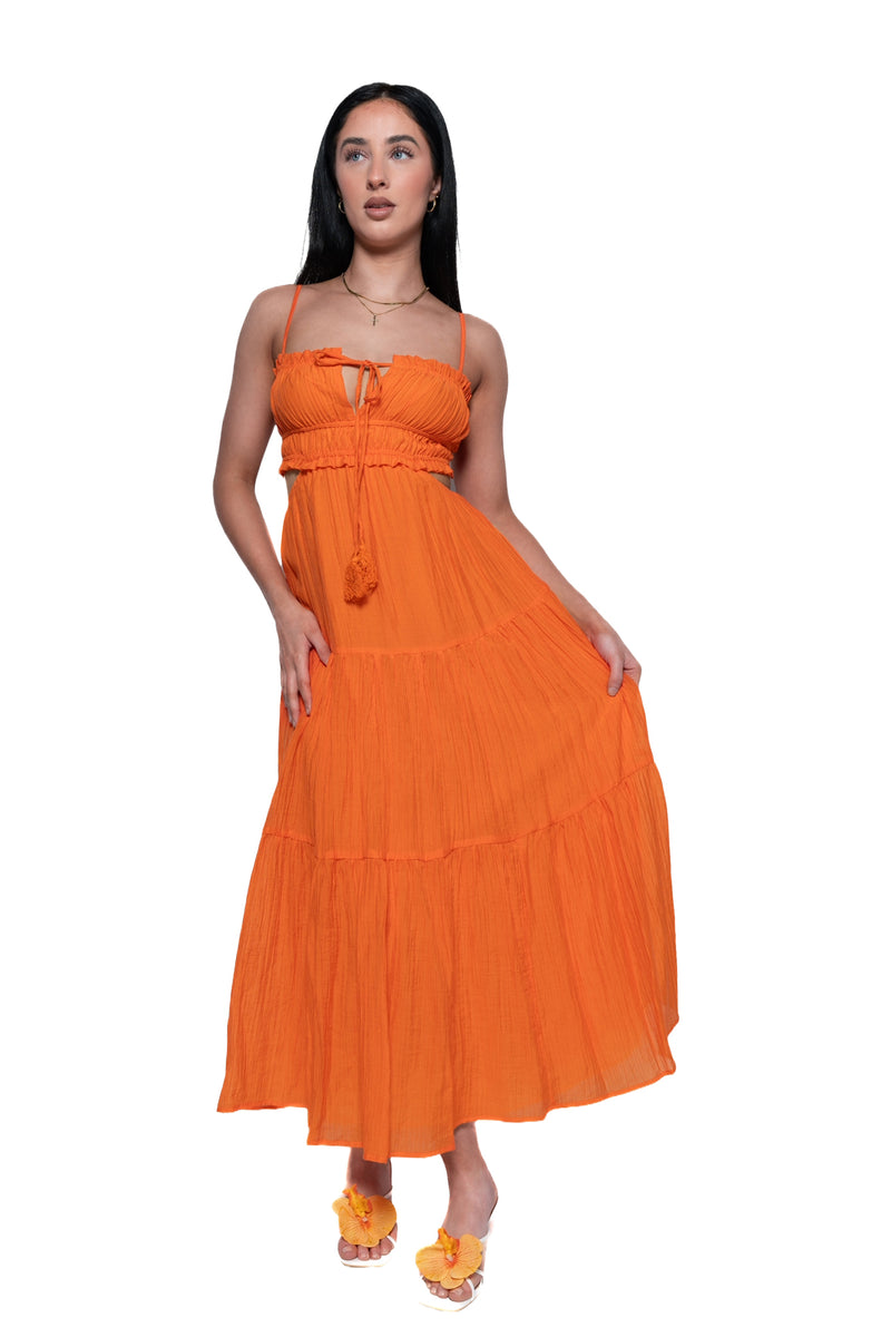 Rochelle Midi Dress - Orange