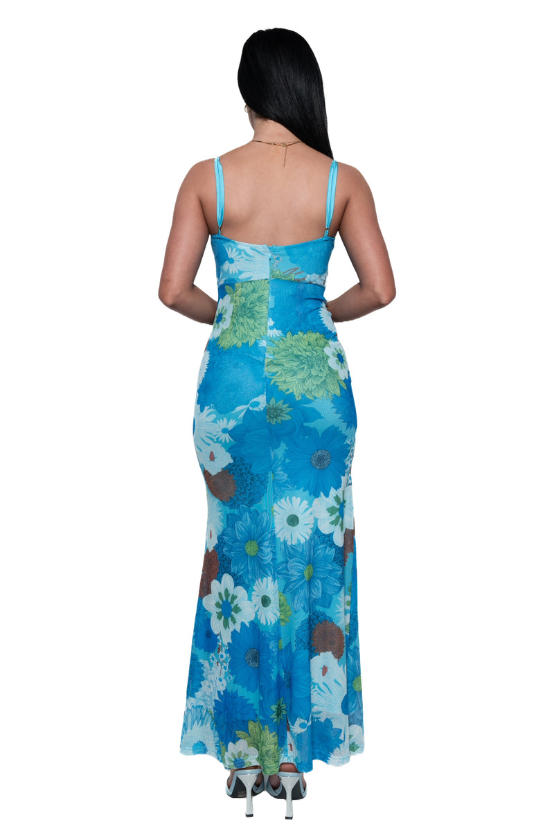 Ophelia Floral Maxi Dress - Blue