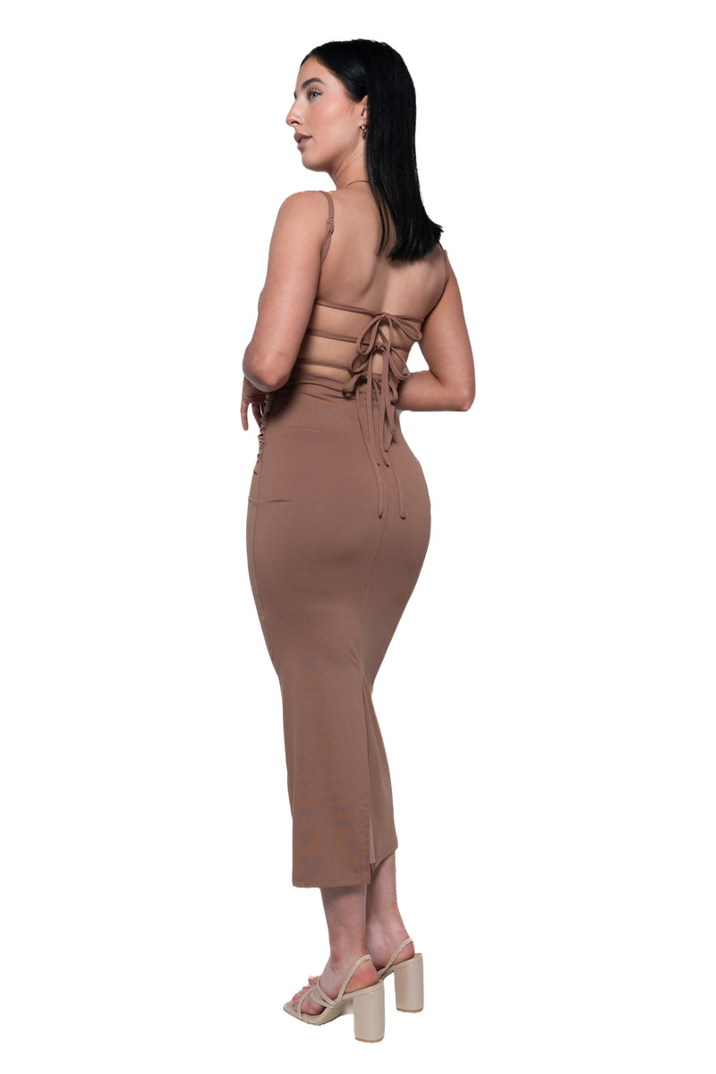 Calista Maxi Dress - Brown