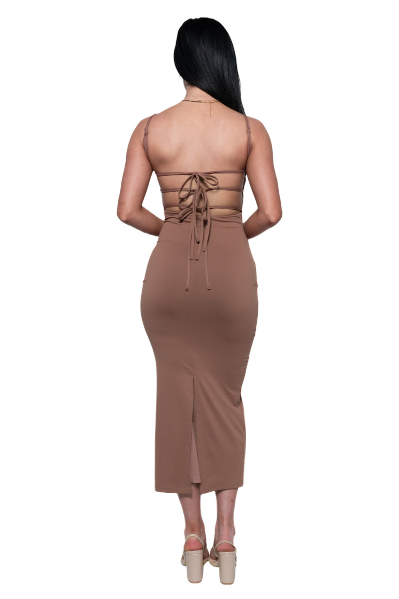 Calista Maxi Dress - Brown