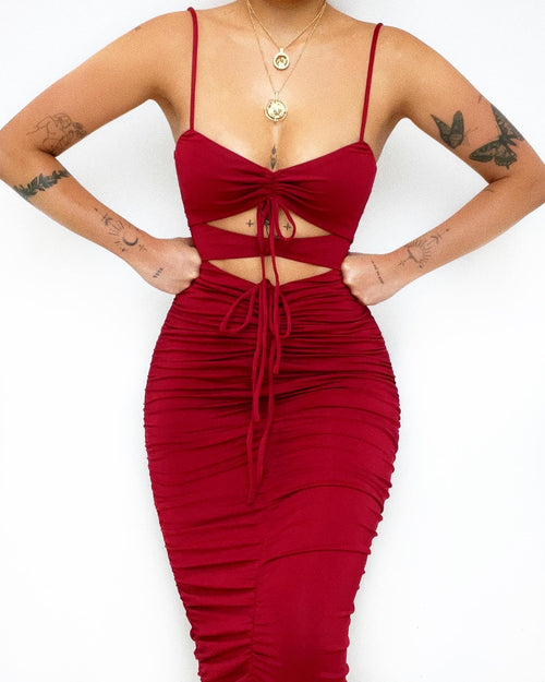 Ramona Midi Dress Red Kameli Boutique